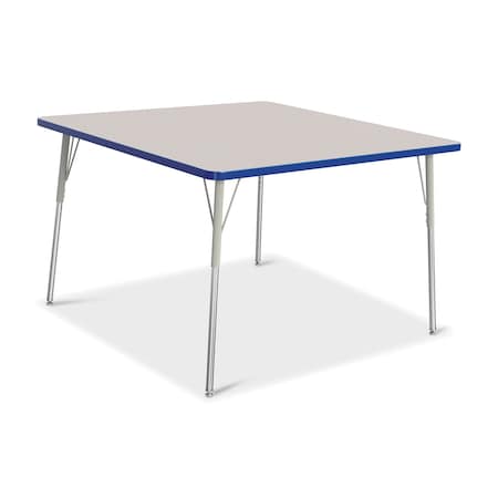 Jonti-Craft Berries Square Activity Table, 48 in. x 48 in., A-height, Freckled Gray/Blue/Gray 6418JCA003